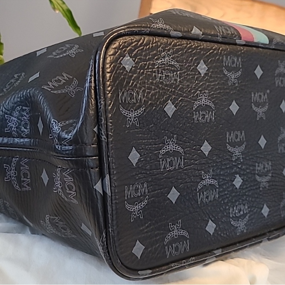 MCM Black Tote with Red and Green Stripes - Picture 5 of 15